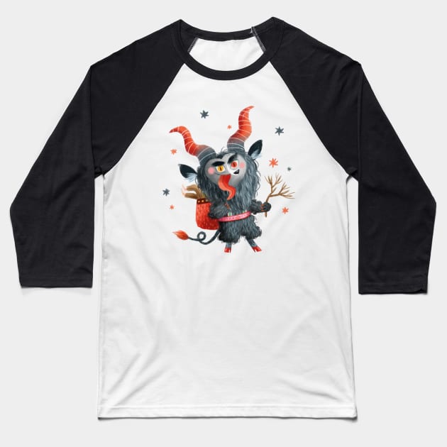 Cute Krampus Baseball T-Shirt by Geeksarecool